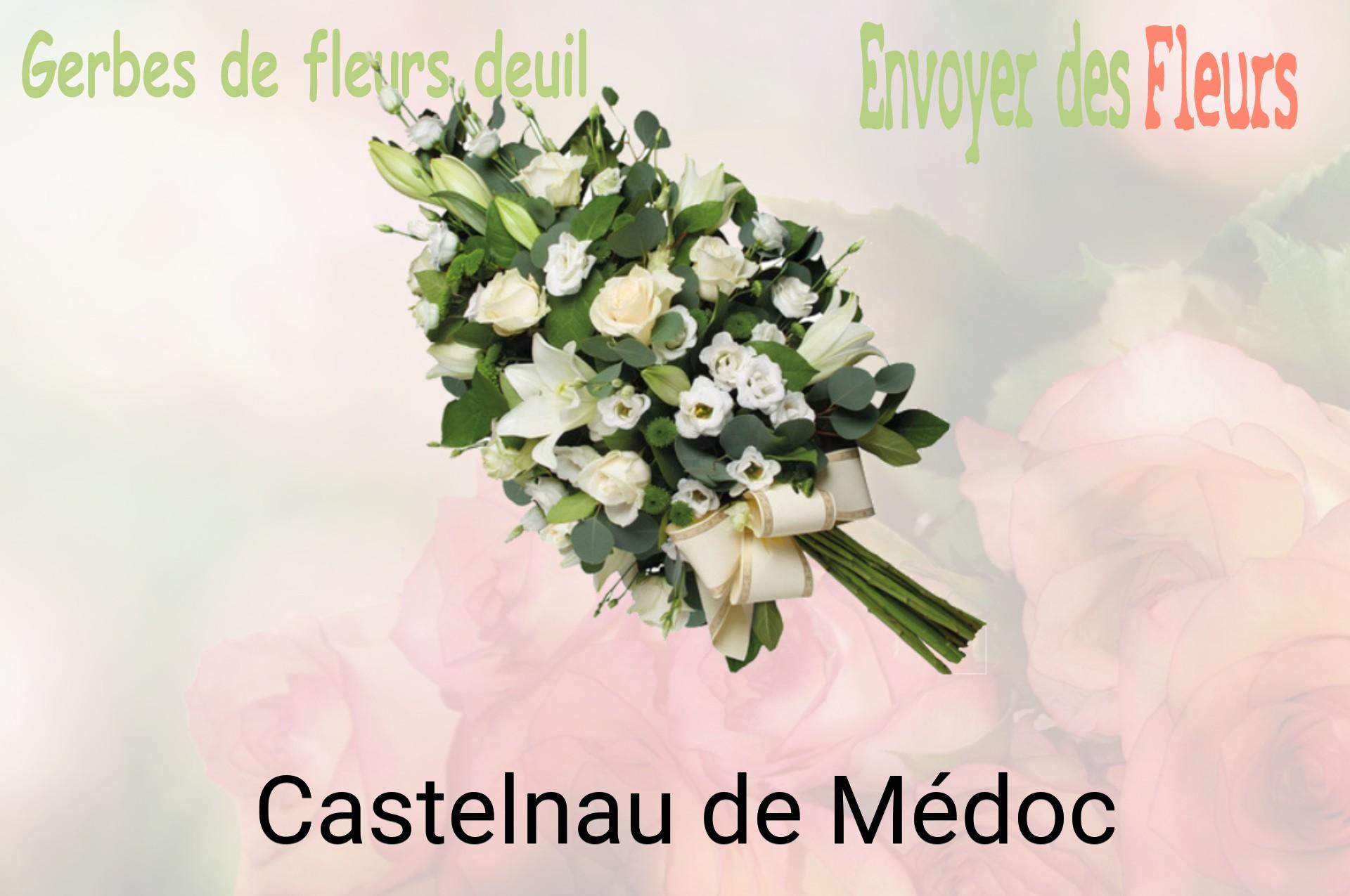 Gerbe de fleurs de deuil livrée à Castelnau-de-Médoc